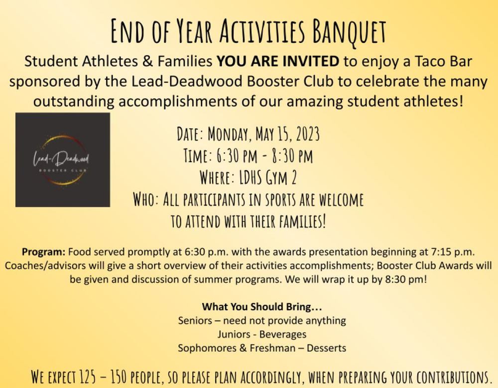 End of the Year Activities Banquet